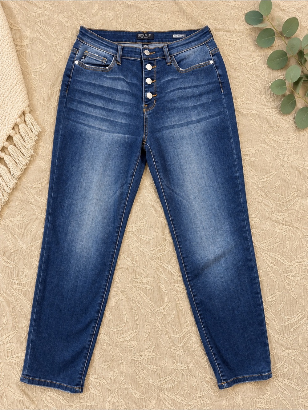 Judy Blue Indigo High-Rise Button-Fly Jeans